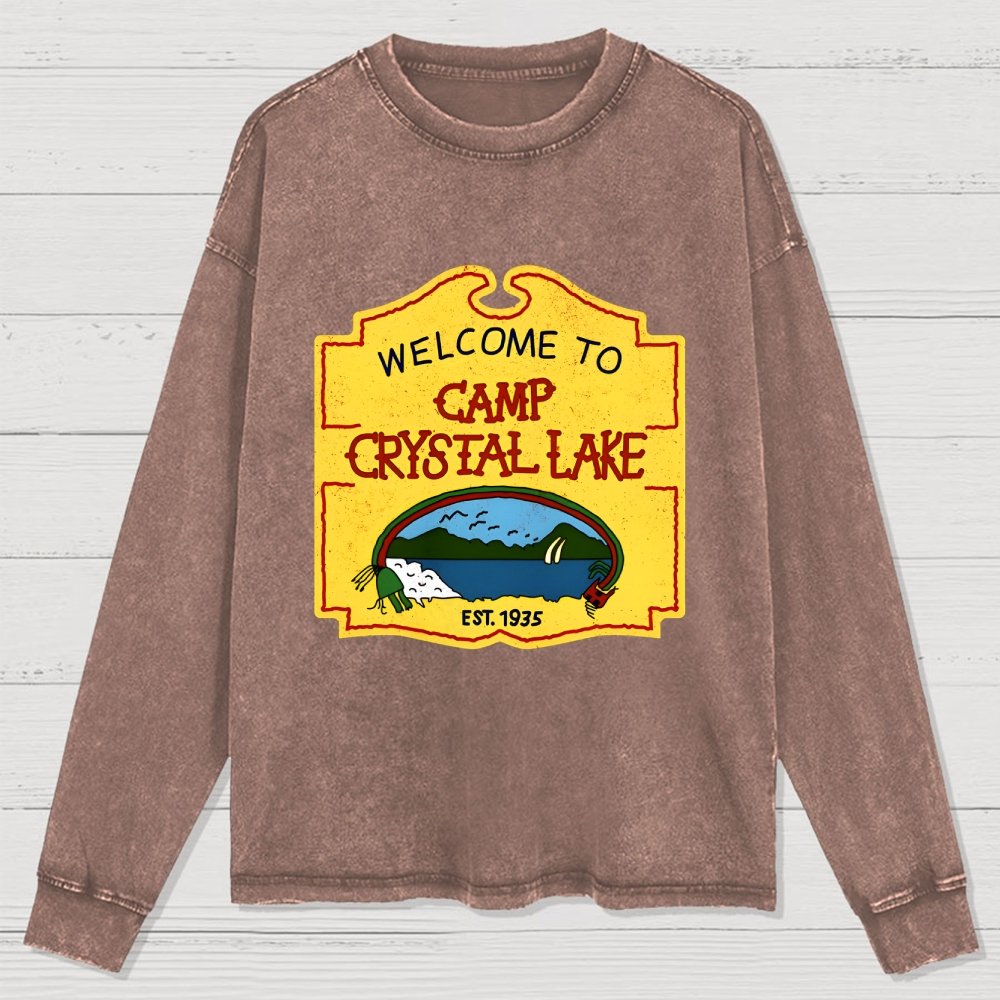 Welcome To Mystic Lake Washed Long Sleeve Tee