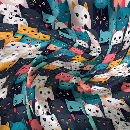 Cat Art Print Geek Long Sleeve Pajama Set