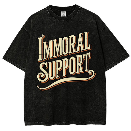 Immoral Support Friend Vintage Distressed T-shirt