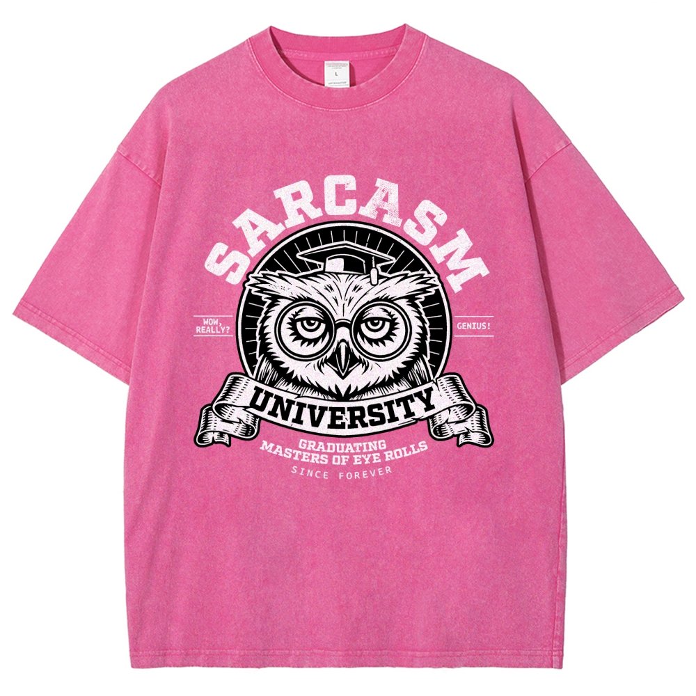 Sarcasm University-Mens-Basic Vintage Distressed T-shirt