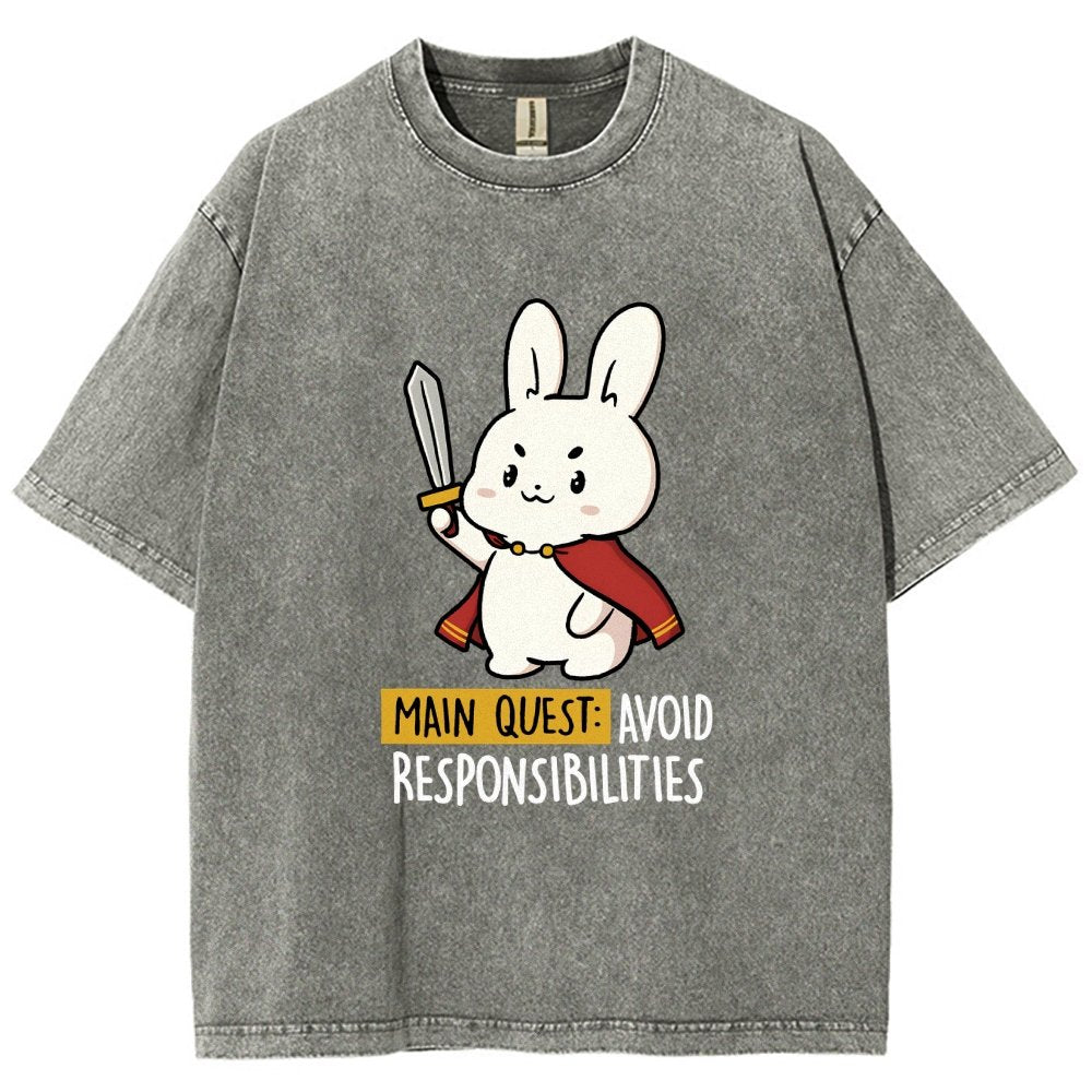 Main Quest Avoid Responsibilities Vintage Distressed T-shirt