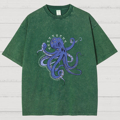 Funny Pi Day Octopus Vintage Distressed T-shirt
