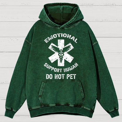 Emotional Support Human Do Not Pet Vintage Distressed Hoodie