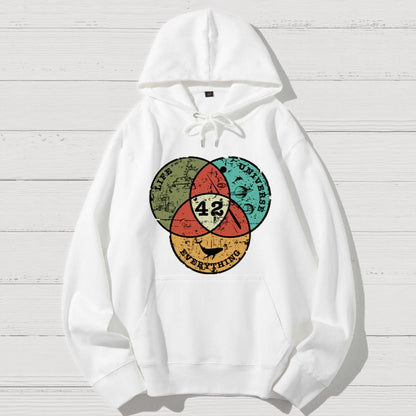 Life, the Universe & Everything Nerdy Graphic Geek Cotton Hoodie