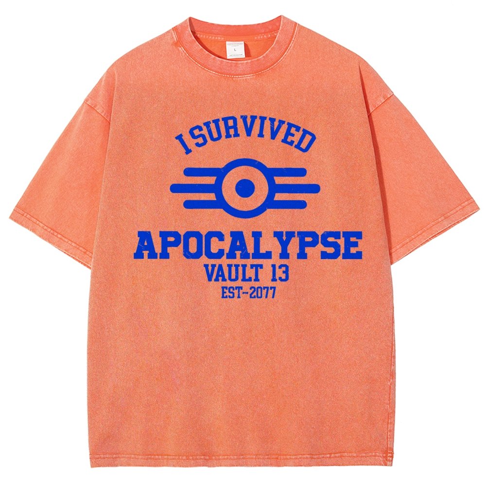 I Survived Apocalypse Vintage Distressed T-shirt