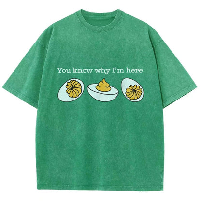 Retro You Know Why I'm Here Deviled Egg Vintage Distressed T-shirt