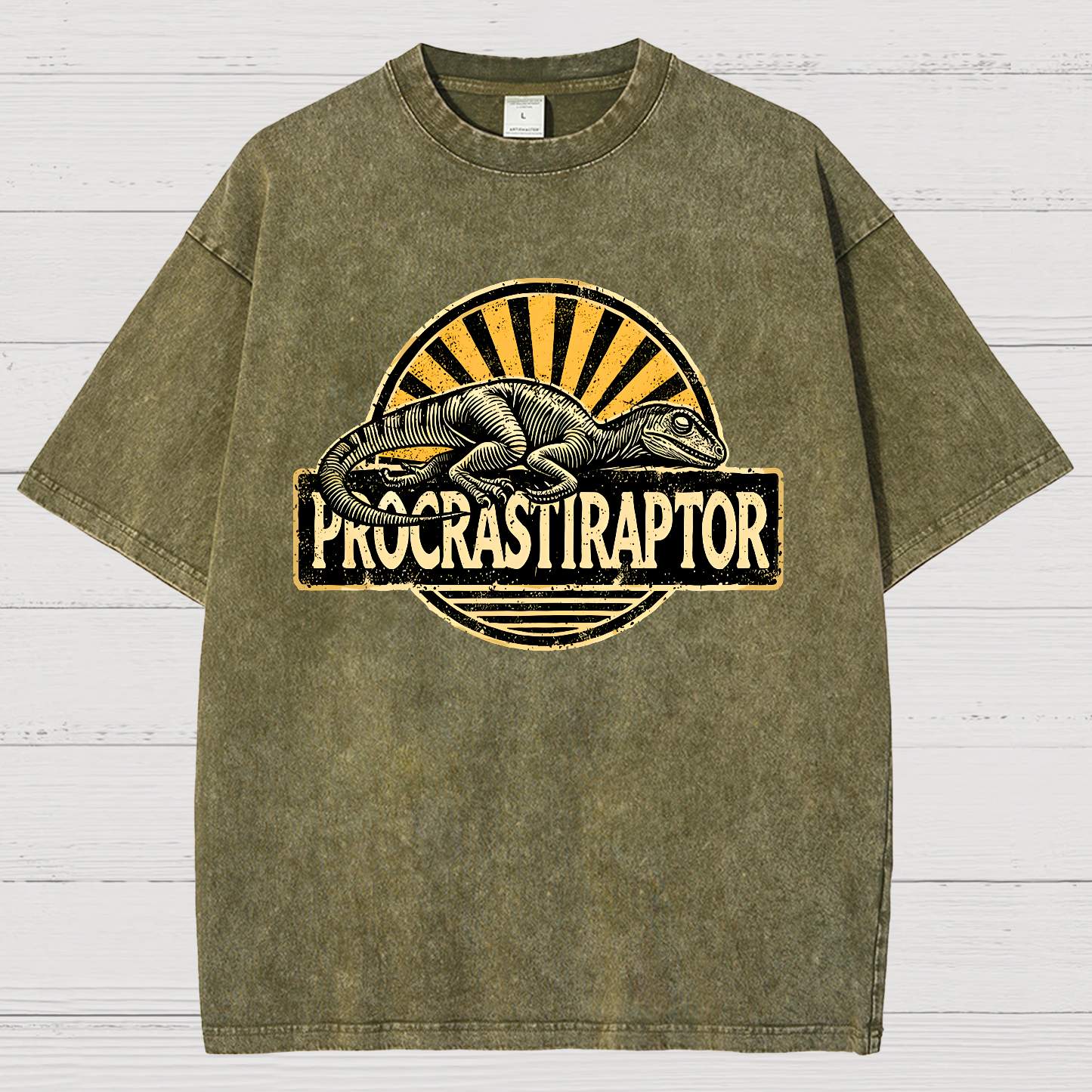 Procrastiraptor Vintage Distressed T-shirt