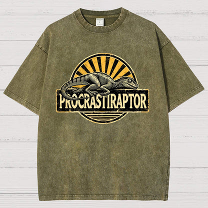 Procrastiraptor Vintage Distressed T-shirt