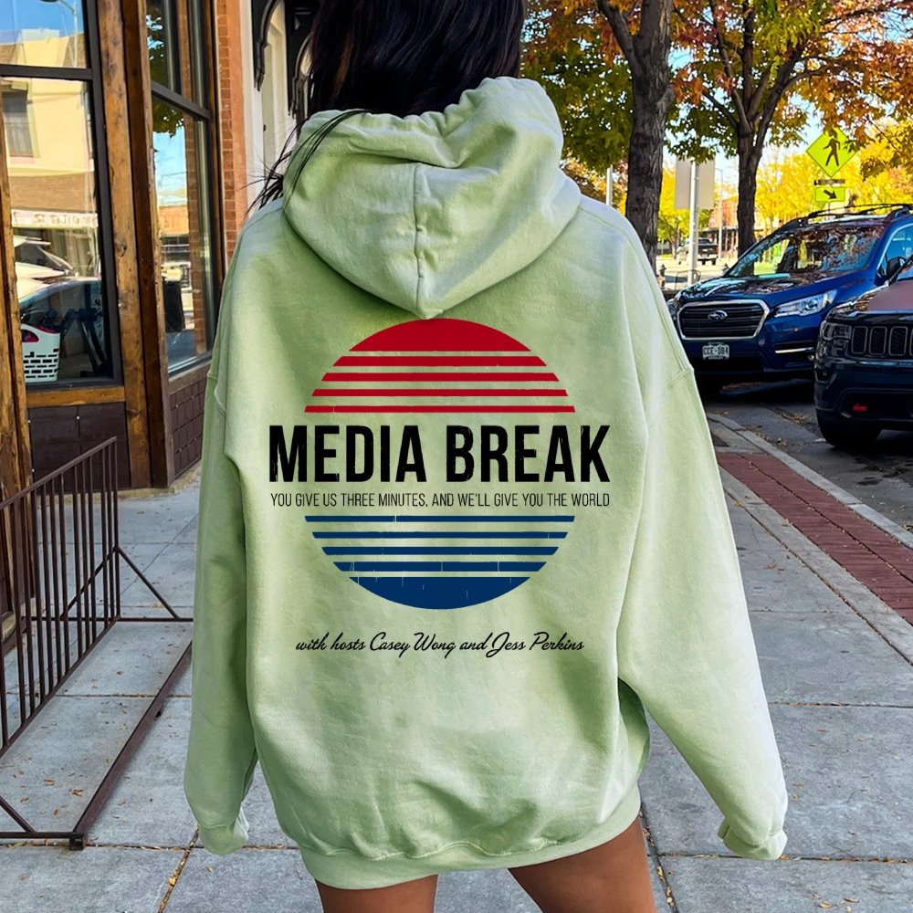 Media Break Printed Back Unisex Cotton Hoodie