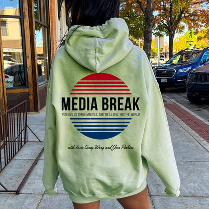 Media Break Printed Back Unisex Cotton Hoodie