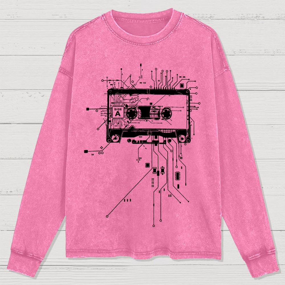 Cyber Tape Washed Long Sleeve Tee