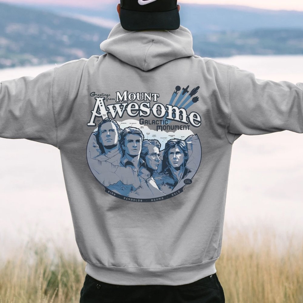 Mt. Awesome Printed Back Unisex Cotton Hoodie
