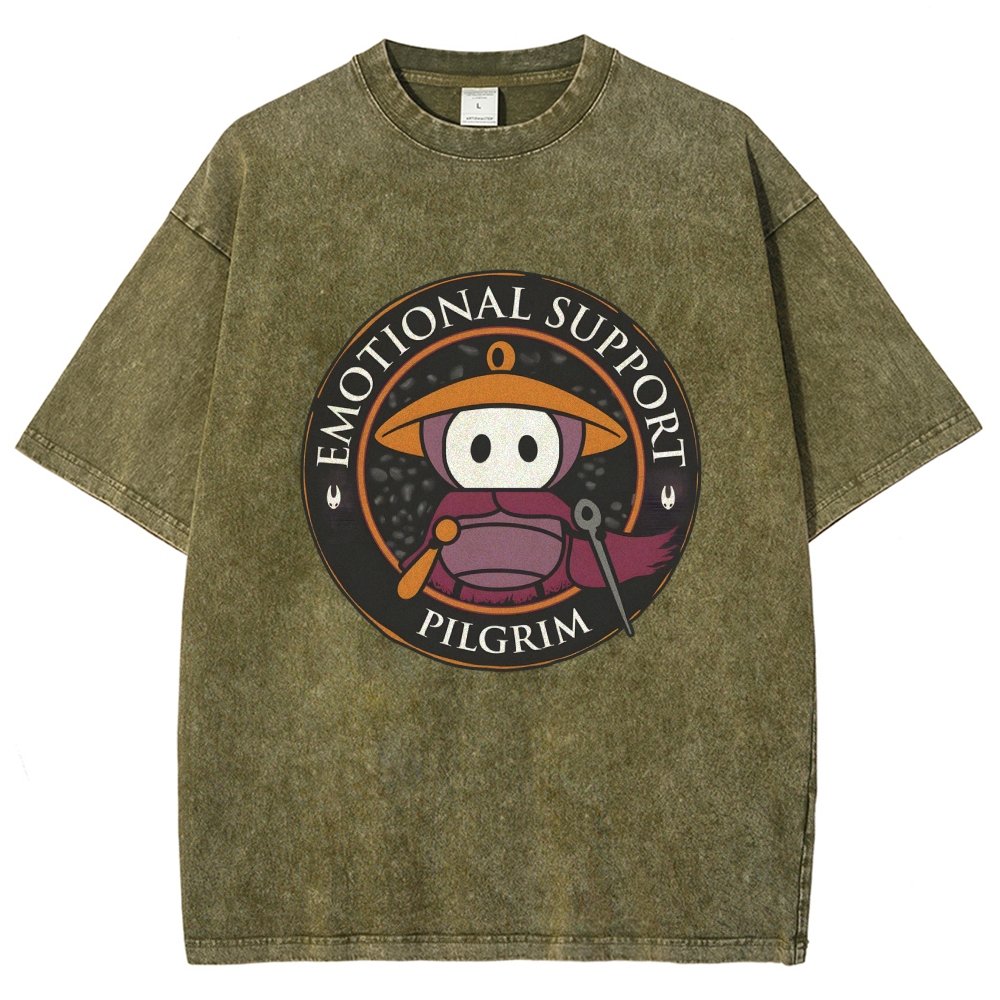 Emotional Support Pilgrim Vintage Distressed T-shirt