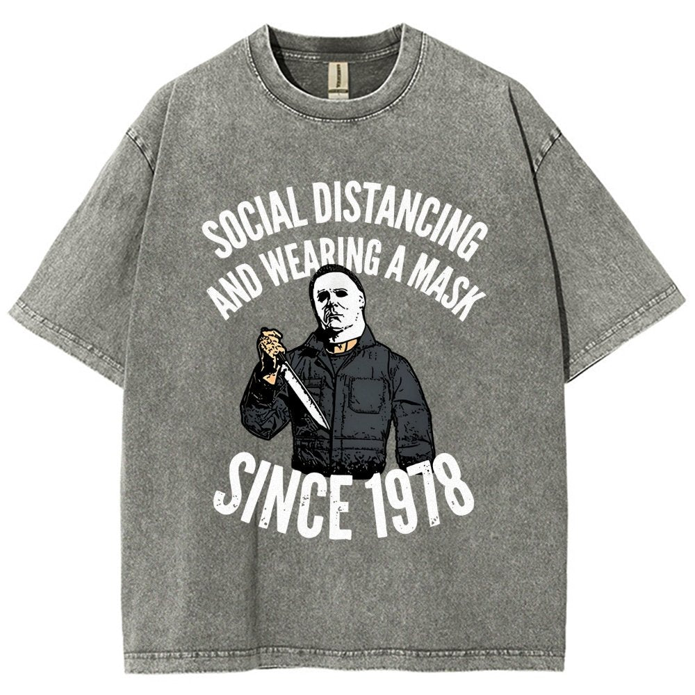 Maintain Social Distance Vintage Distressed T-shirt