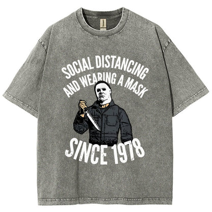 Maintain Social Distance Vintage Distressed T-shirt