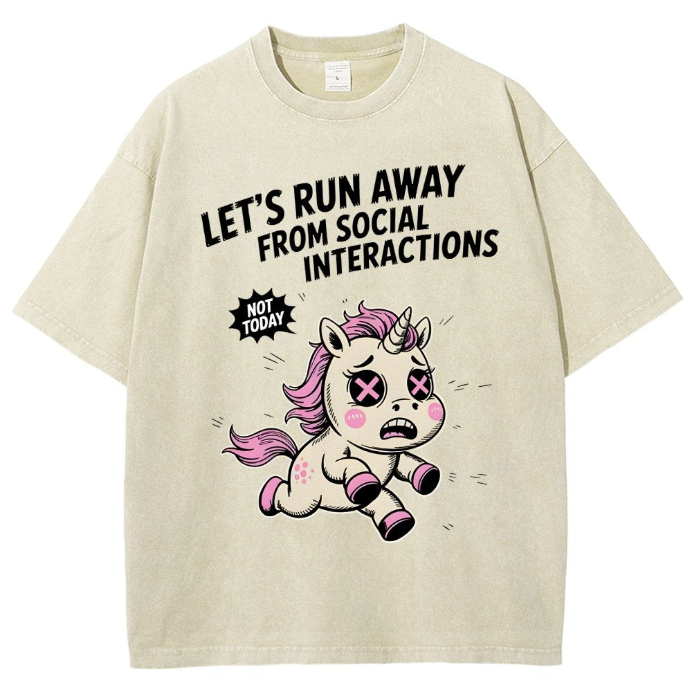 Let's Run Away Vintage Distressed T-shirt