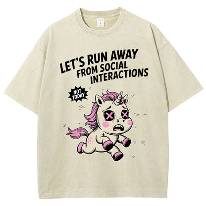 Let's Run Away Vintage Distressed T-shirt