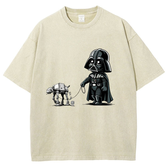 Dark Lord walking his dog Vintage Distressed T-shirt