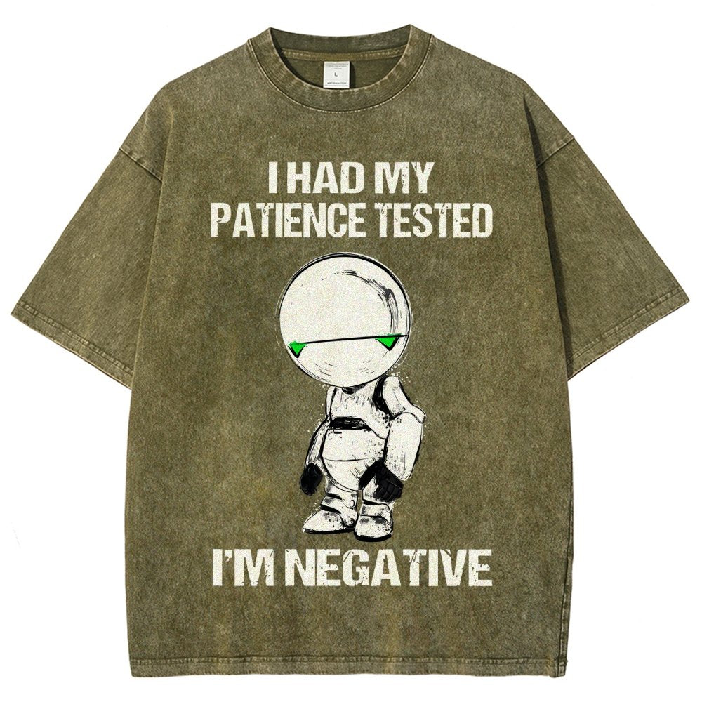 I Had My Patience Tested I'm Negative Vintage Distressed T-shirt