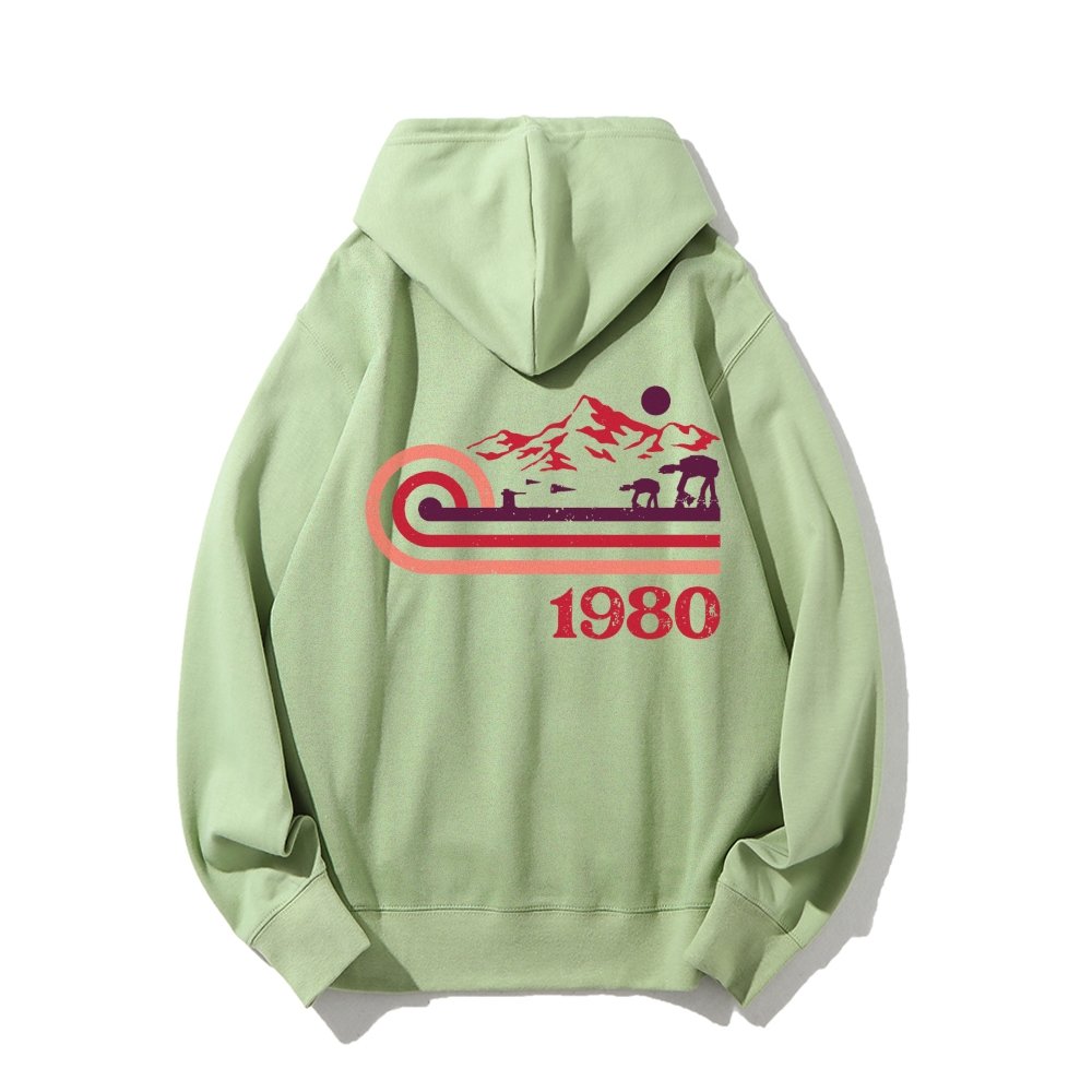 Retro Vintage Base Printed Back Unisex Cotton Hoodie