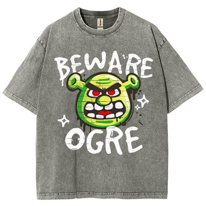Beware Ogre Graffiti Vintage Distressed T-shirt