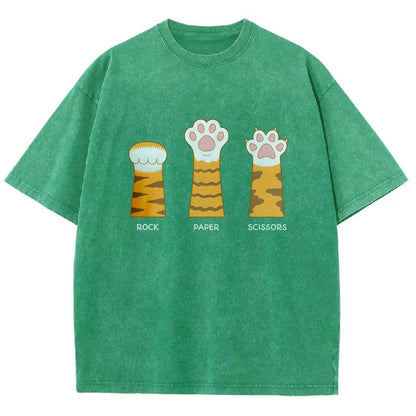 Rock Paper Scissors Purrfect Vintage Distressed T-shirt