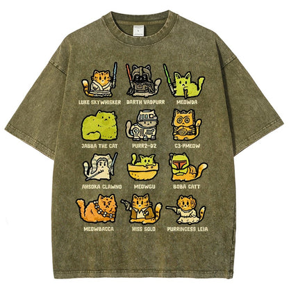 Cats of the Stars Vintage Distressed T-shirt