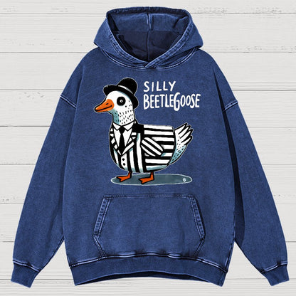 Beetle Goose Cotton Pullover Vintage Distressed Hoodie