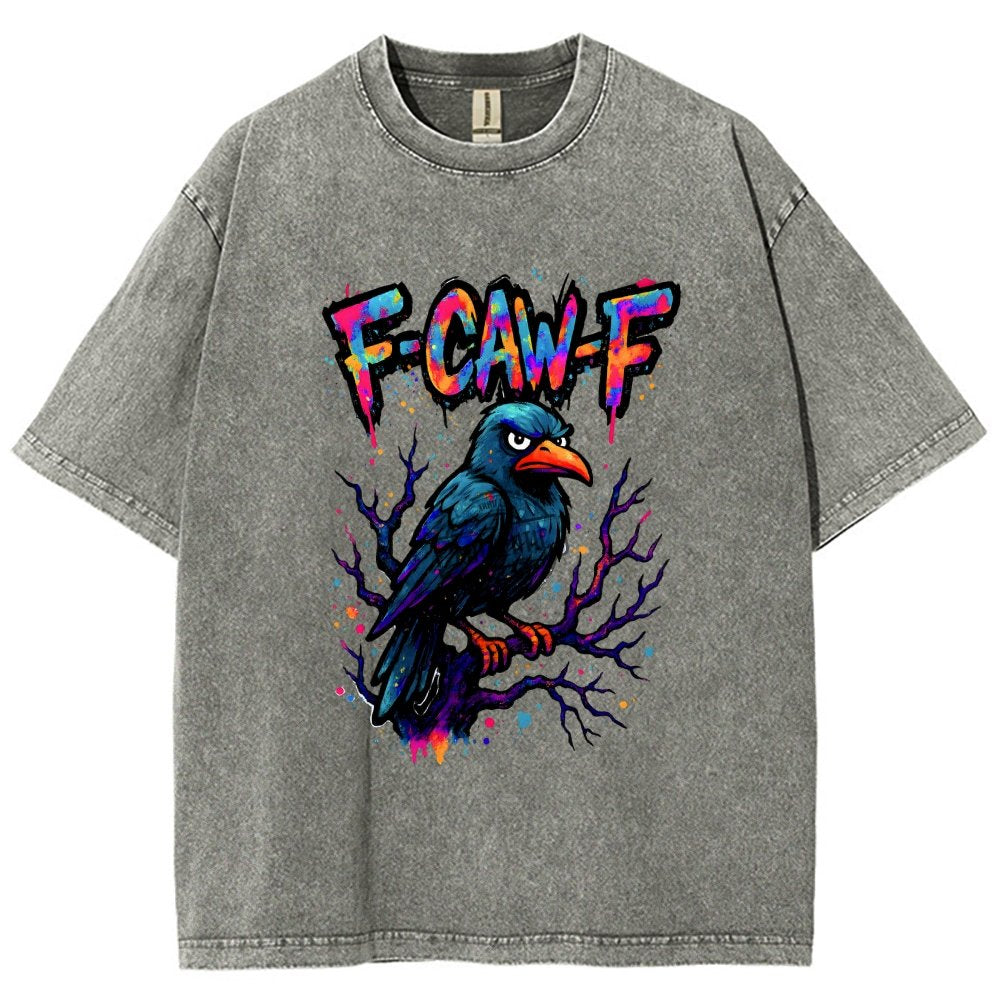 F-Caw-F Raven Vintage Distressed T-shirt