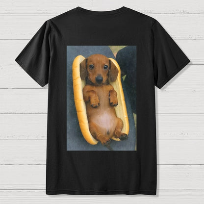 REAL HOT DOG  Back Printing Geek T-Shirt