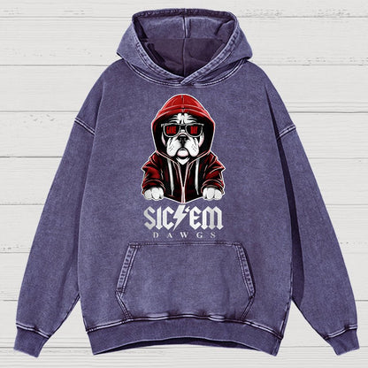 Bulldogs Football Spirit Game Day Retro Sports Vintage Distressed Hoodie