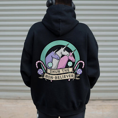 Shun The Non-Believer Printed Back Unisex Cotton Hoodie
