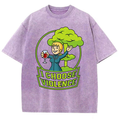 I Choose Violence & Green Atomic Vintage Distressed T-shirt