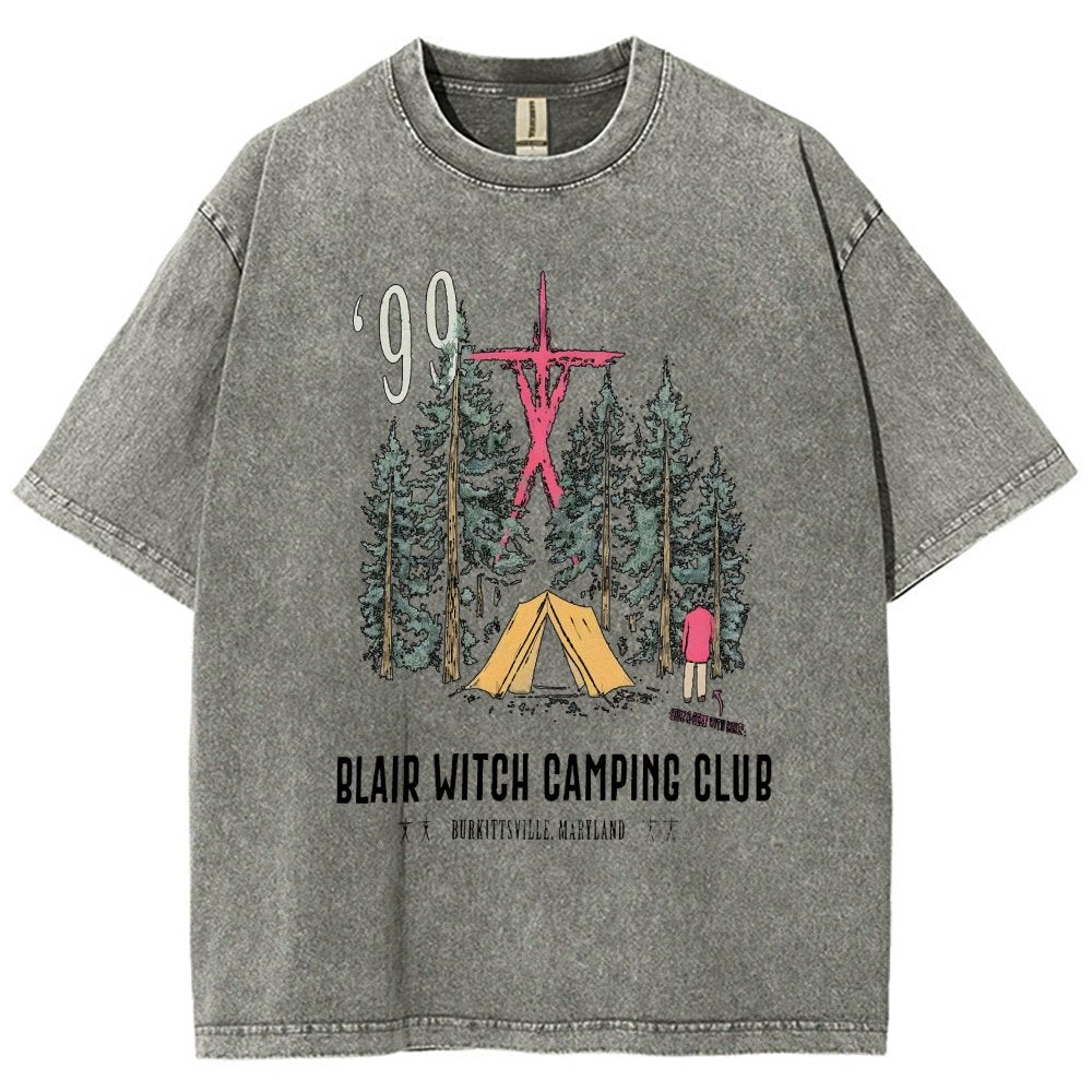Witch Camping Vintage Distressed T-shirt