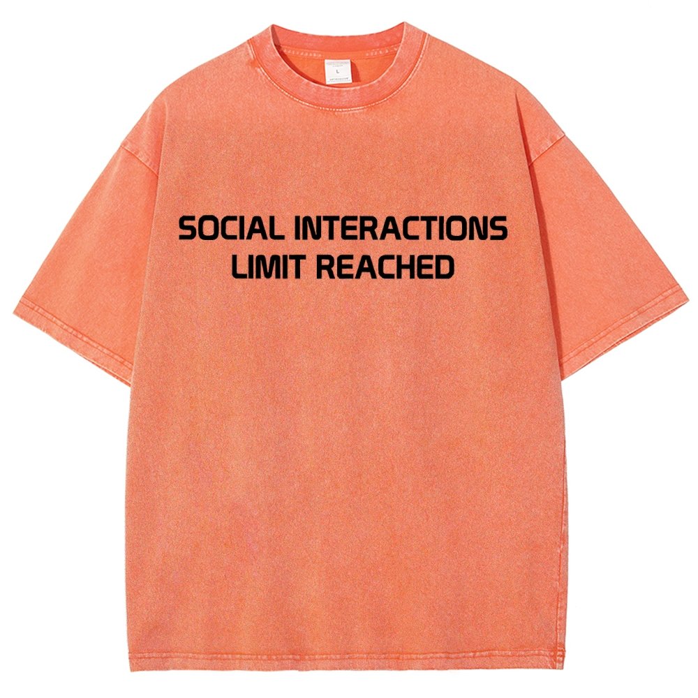 Social Interactions Limit Reached Vintage Distressed T-shirt