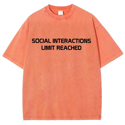 Social Interactions Limit Reached Vintage Distressed T-shirt
