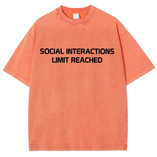 Social Interactions Limit Reached Vintage Distressed T-shirt
