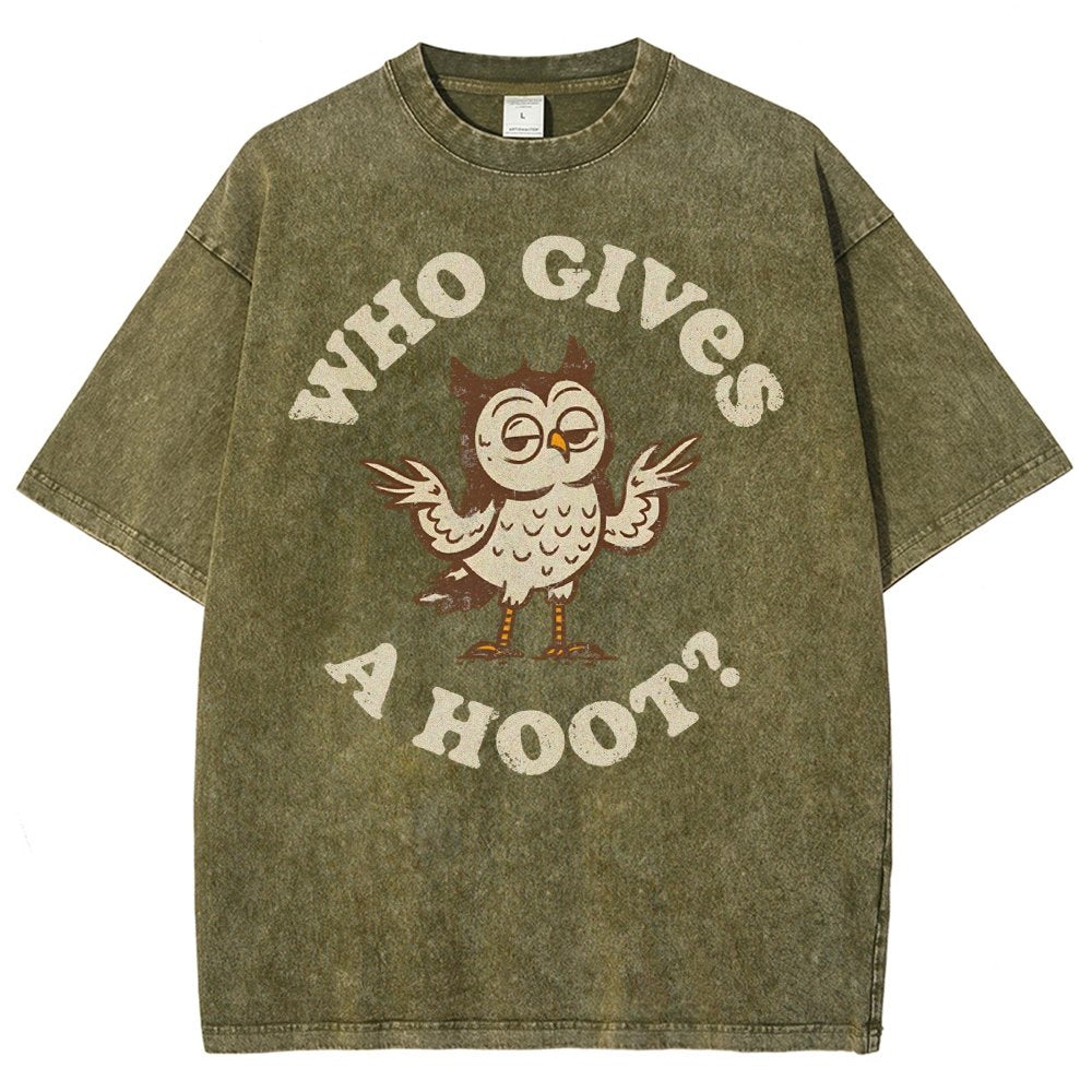 Who Gives a Hoot Vintage Distressed T-shirt