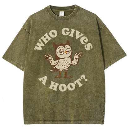 Who Gives a Hoot Vintage Distressed T-shirt