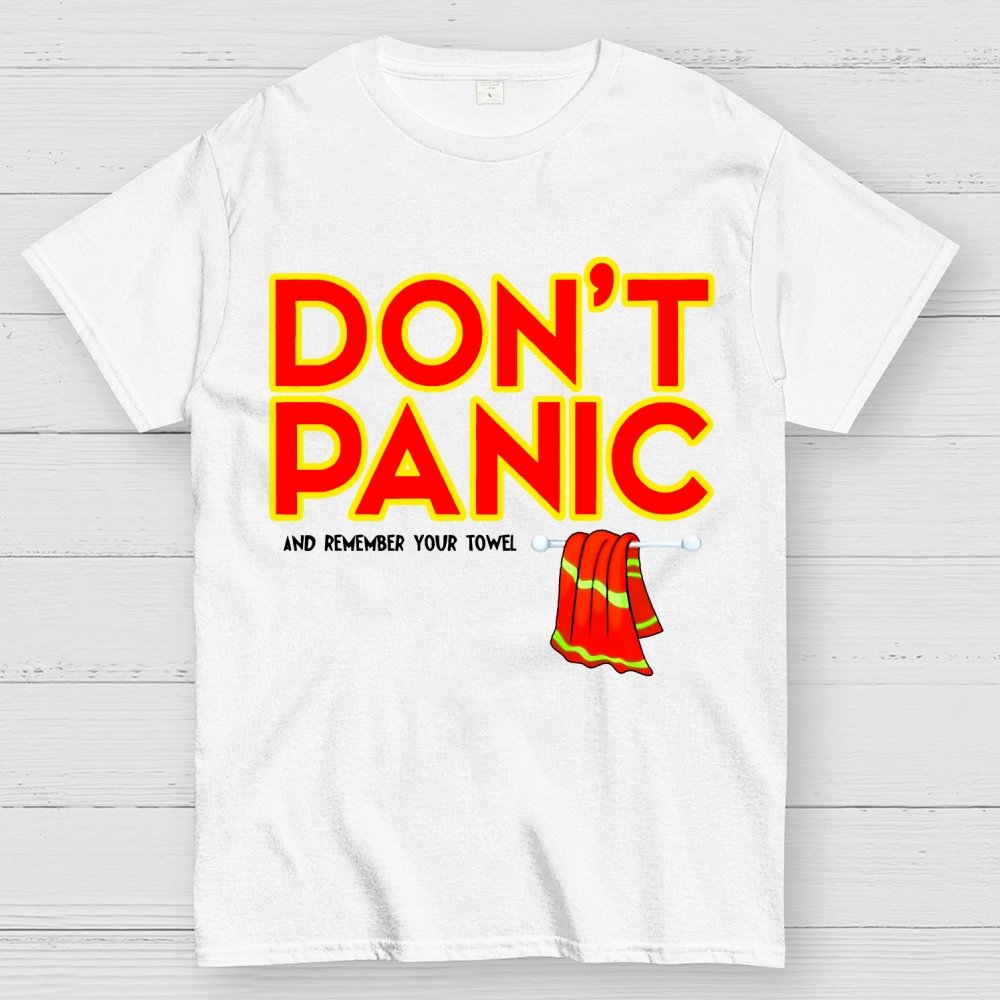 Don't Panic With Towel Geek T-Shirt