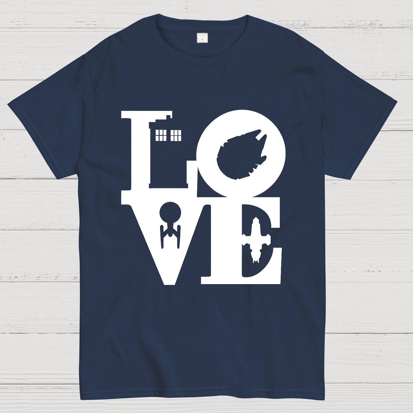 I Love SciFi Black Geek T-Shirt