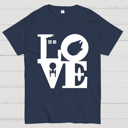 I Love SciFi Black Geek T-Shirt