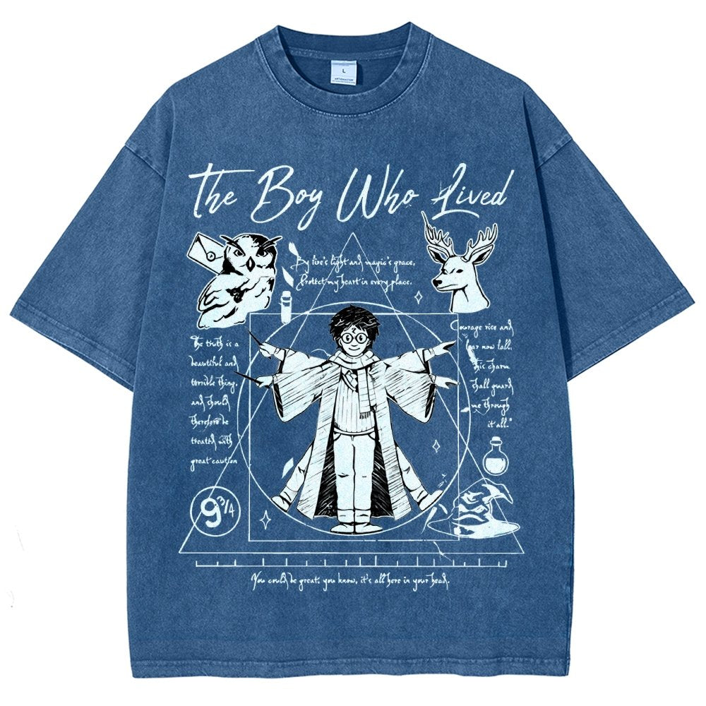 Vitruvian Wizard Vintage Distressed T-shirt