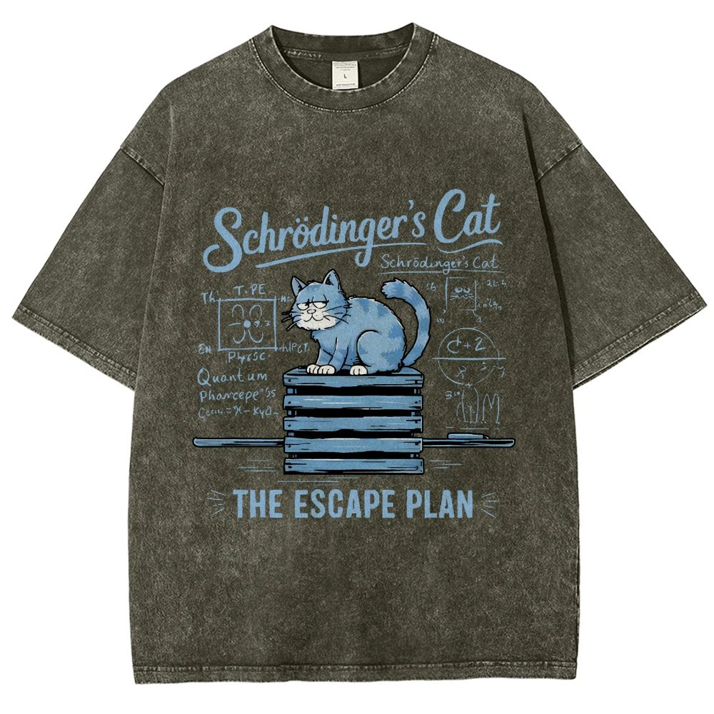 Schrödinger's Cat Of The Escape Plan Science Vintage Distressed T-shirt