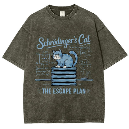 Schrödinger's Cat Of The Escape Plan Science Vintage Distressed T-shirt