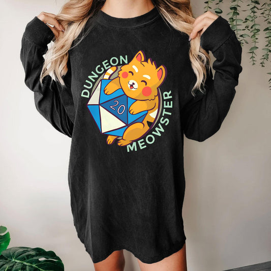 Dungeon Meow Washed Long Sleeve Tee