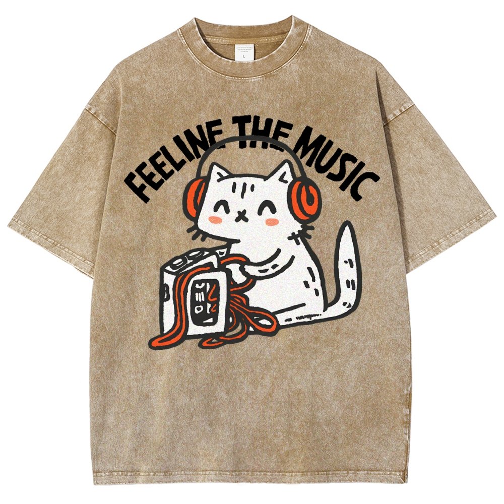 Feeline the Music Vintage Distressed T-shirt