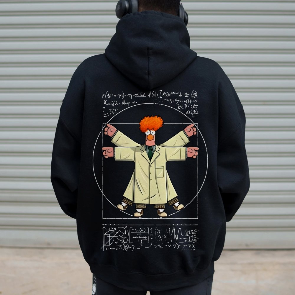 Vitruvian Puppet Printed Back Unisex Cotton Hoodie
