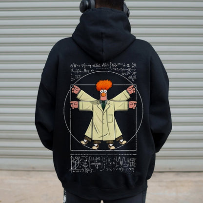 Vitruvian Puppet Printed Back Unisex Cotton Hoodie