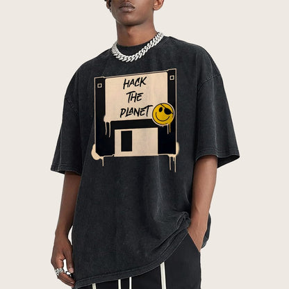 Hack The Planet Vintage Distressed T-shirt